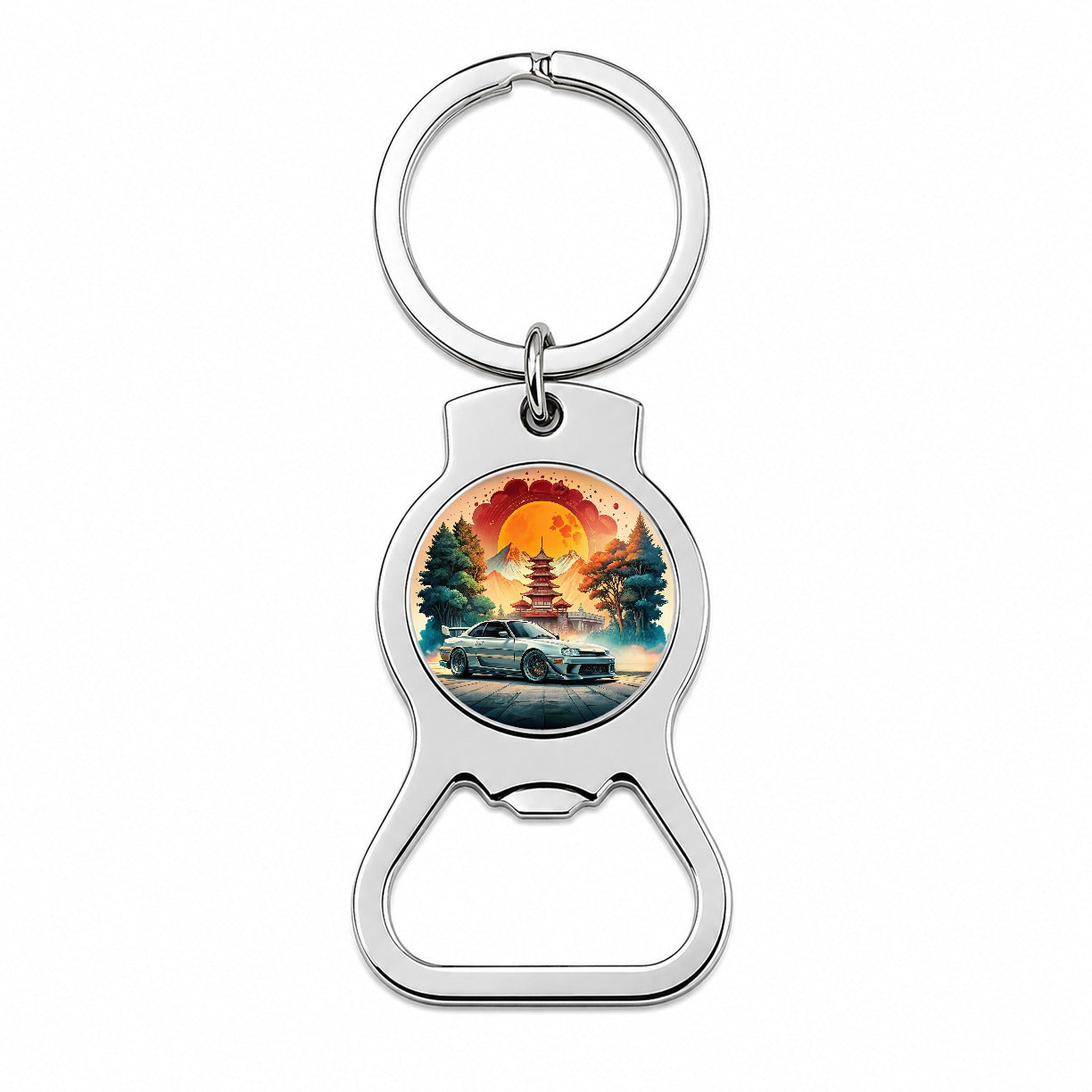 Retro Classic JDM Tuner Car Art Bottle Opener Keychain
