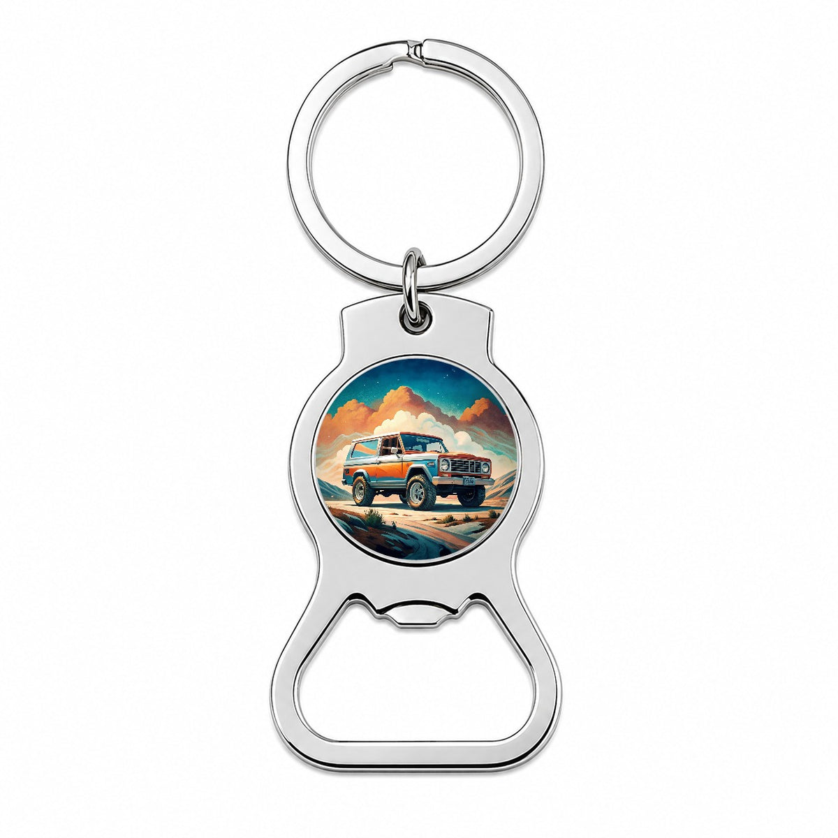 Retro Classic Off-Road Truck Art Bottle Opener Keychain