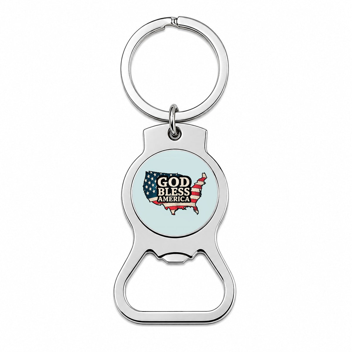 God Bless America Cute USA United States Bottle Opener Keychain