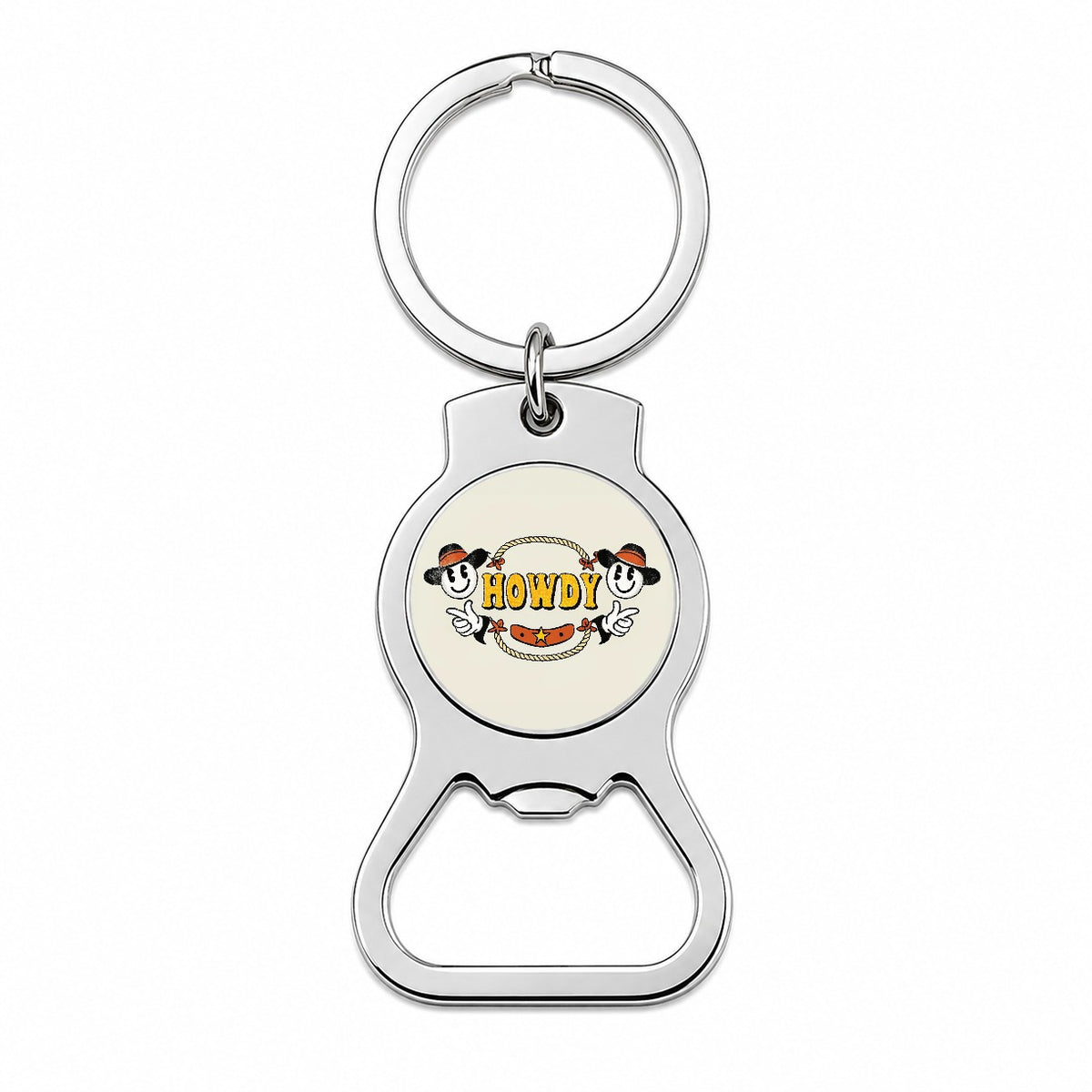 Howdy Funny Country Cowboy Cowgirl Bottle Opener Keychain