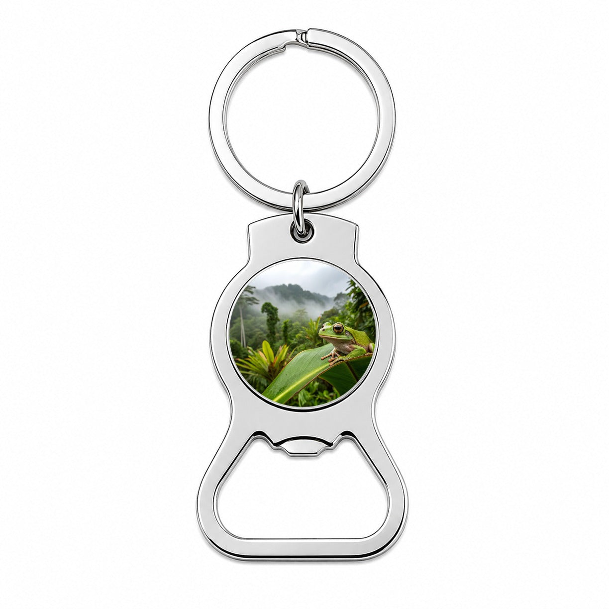 Puerto Rico Frog On Leaf Bottle Opener Keychain