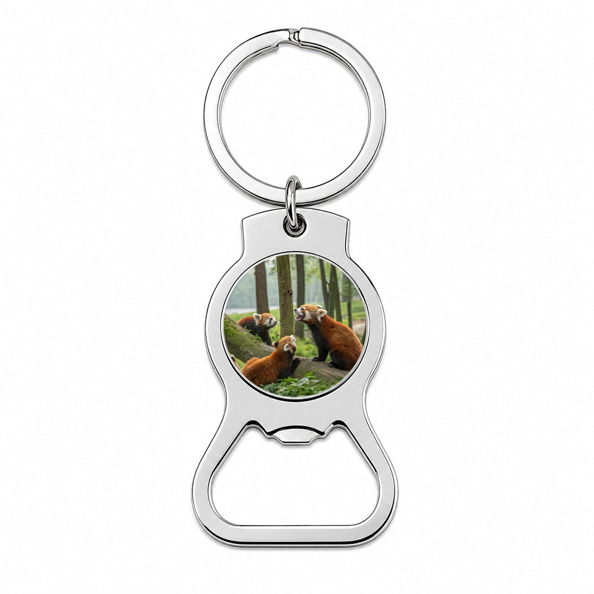 Bunch Of Red Pandas Bottle Opener Keychain