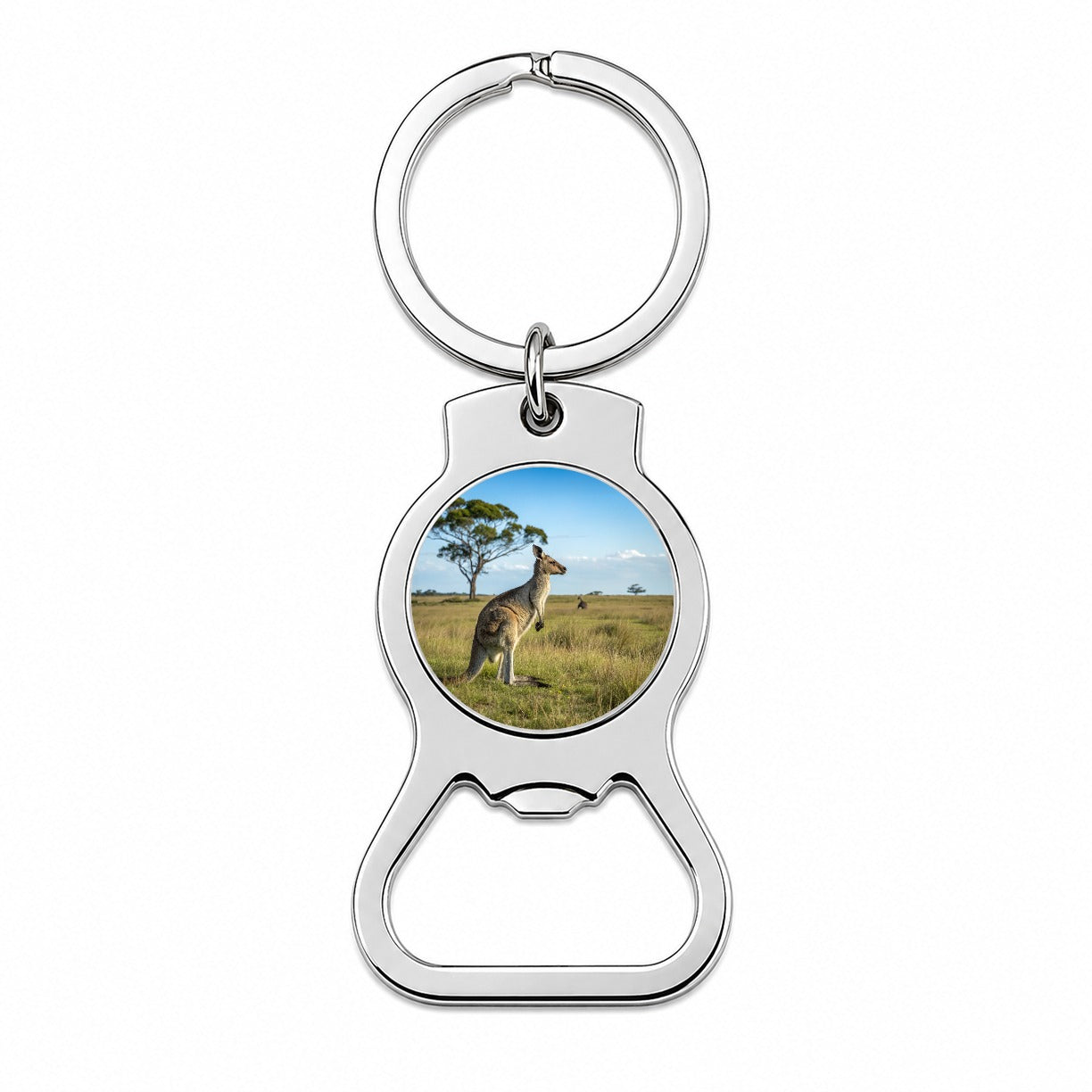 Kangaroo Australia Plain Bottle Opener Keychain