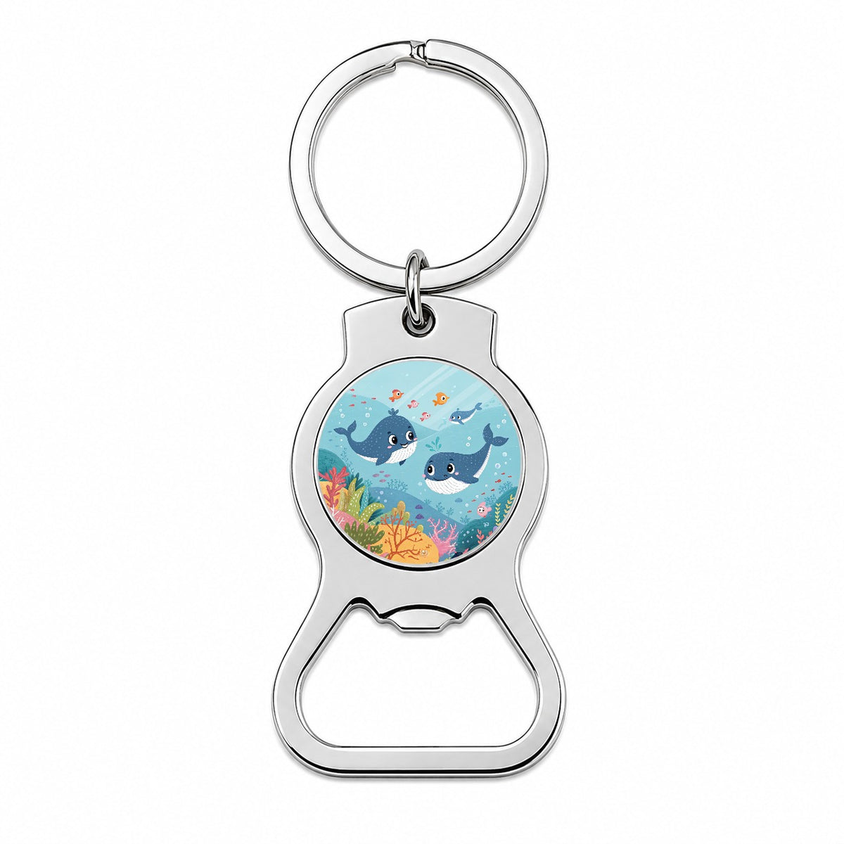 Kawaii Whales Bottle Opener Keychain
