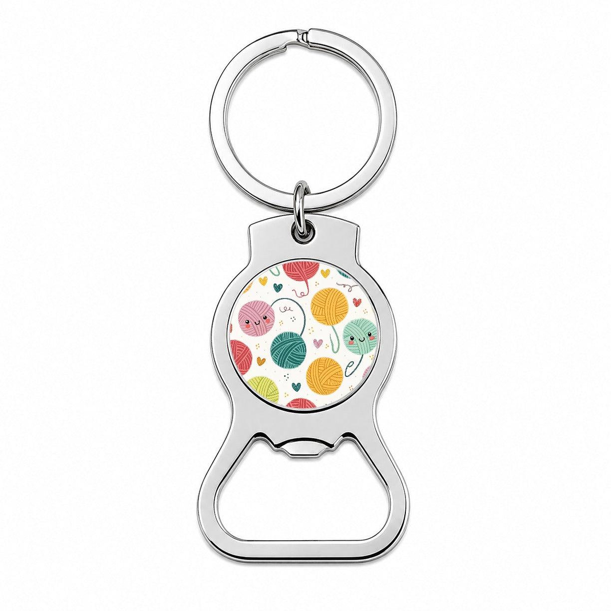 Kawaii Yarn Balls Knitting Crochet Bottle Opener Keychain