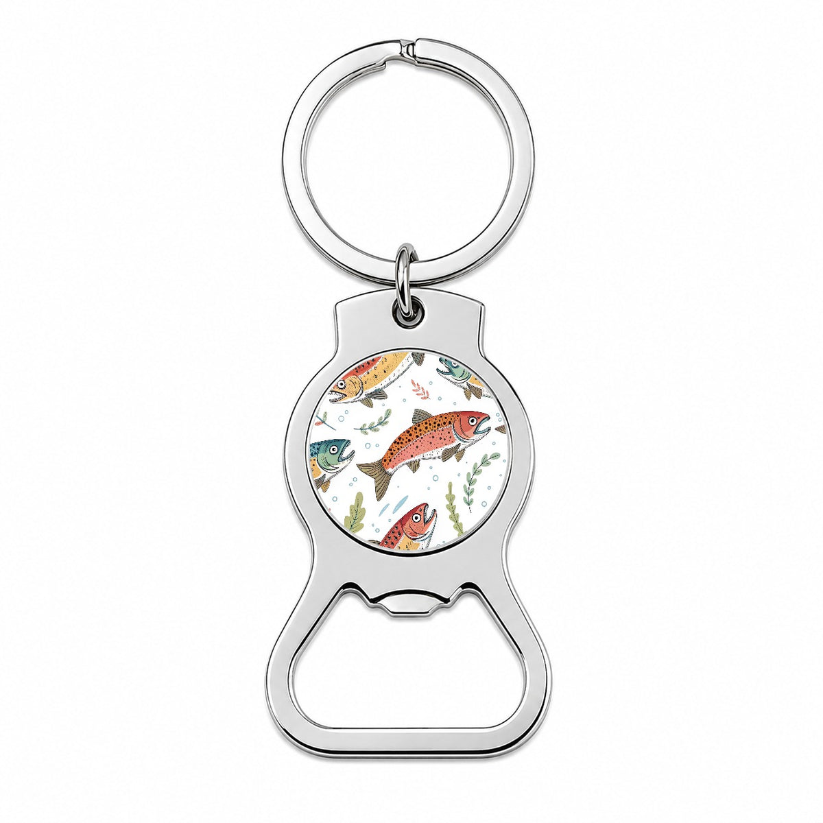 Trout Fish Swimming Fishing Bottle Opener Keychain