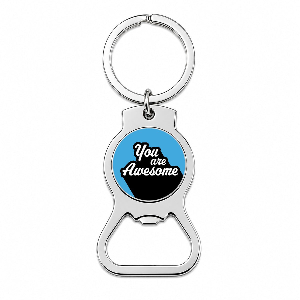 You Are Awesome Funny Inspirational Blue Bottle Opener Keychain