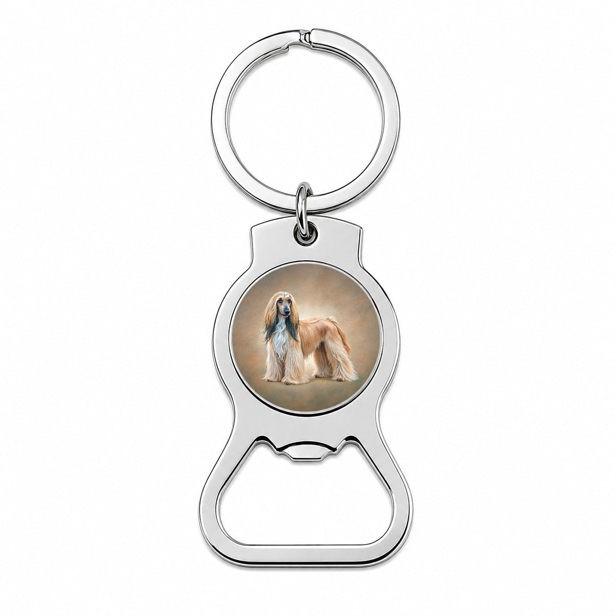 Afghan Hound Dog Illustration Bottle Opener Keychain