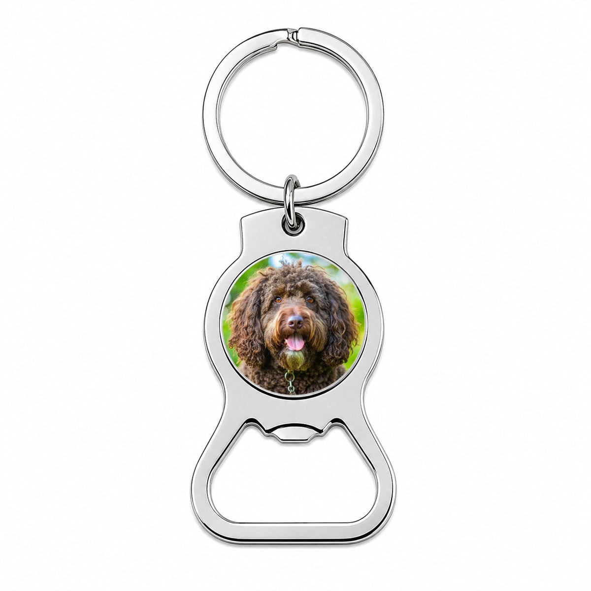 Barbet Dog Photo Bottle Opener Keychain