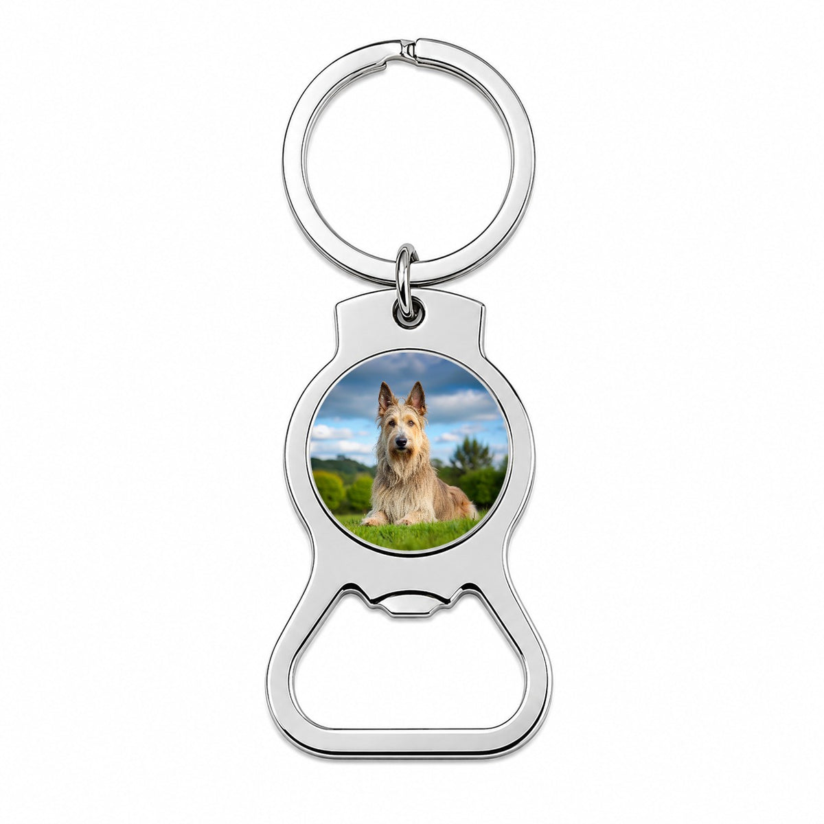 Berger Picard Dog Photo Bottle Opener Keychain