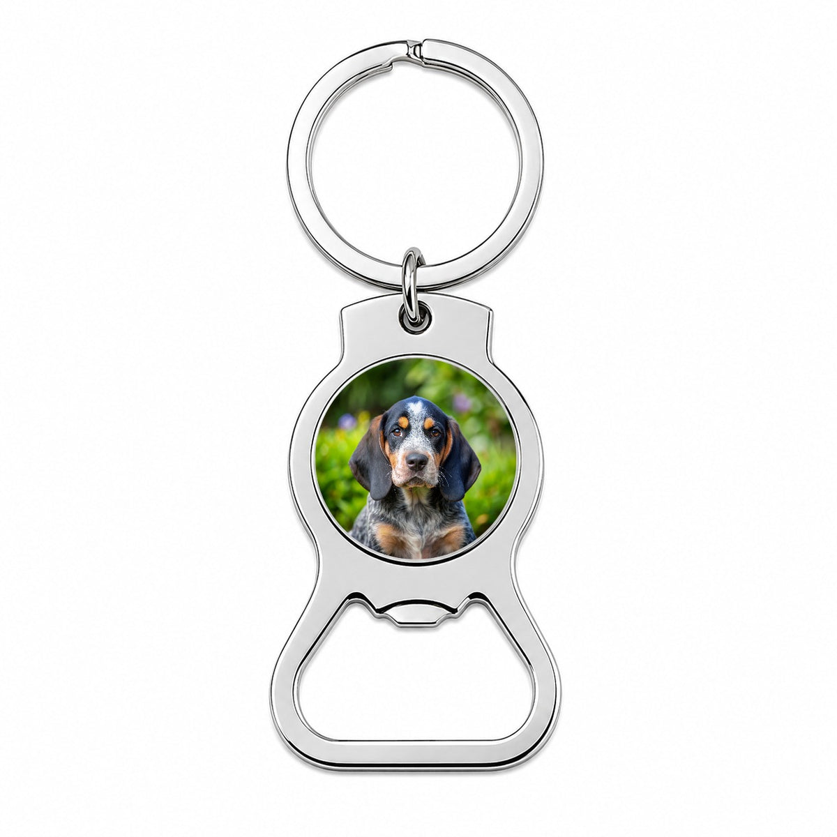 Bluetick Coonhound Dog Puppy Photo Bottle Opener Keychain