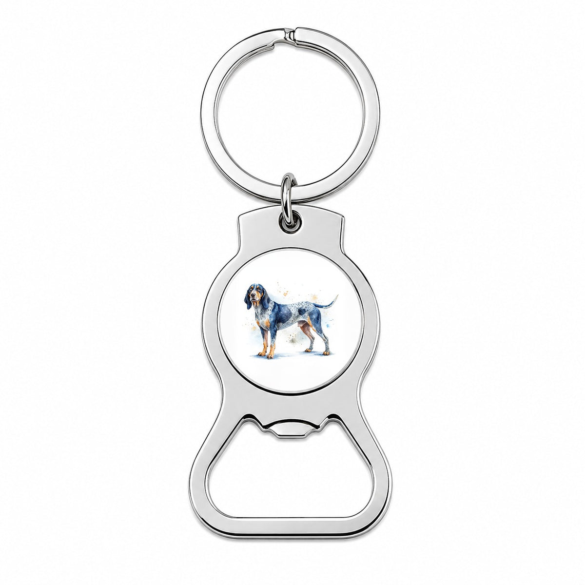Bluetick Coonhound Dog Watercolor Style Bottle Opener Keychain
