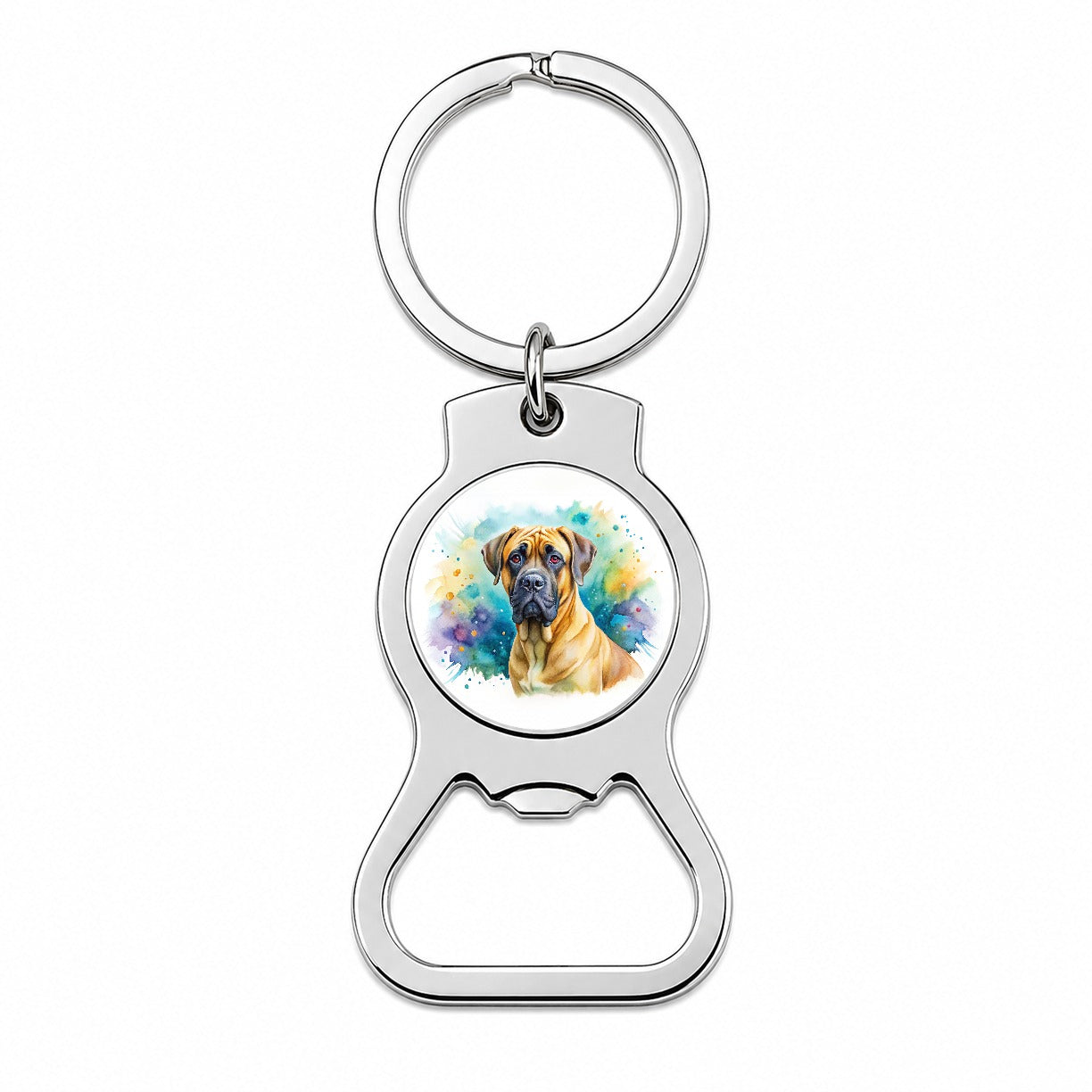 Boerboel Dog Watercolor Style Bottle Opener Keychain