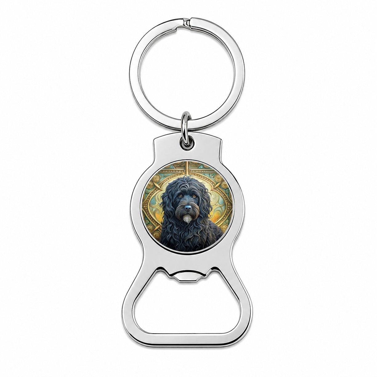 Bouviers Des Flandres Dog Art Nouveau Bottle Opener Keychain