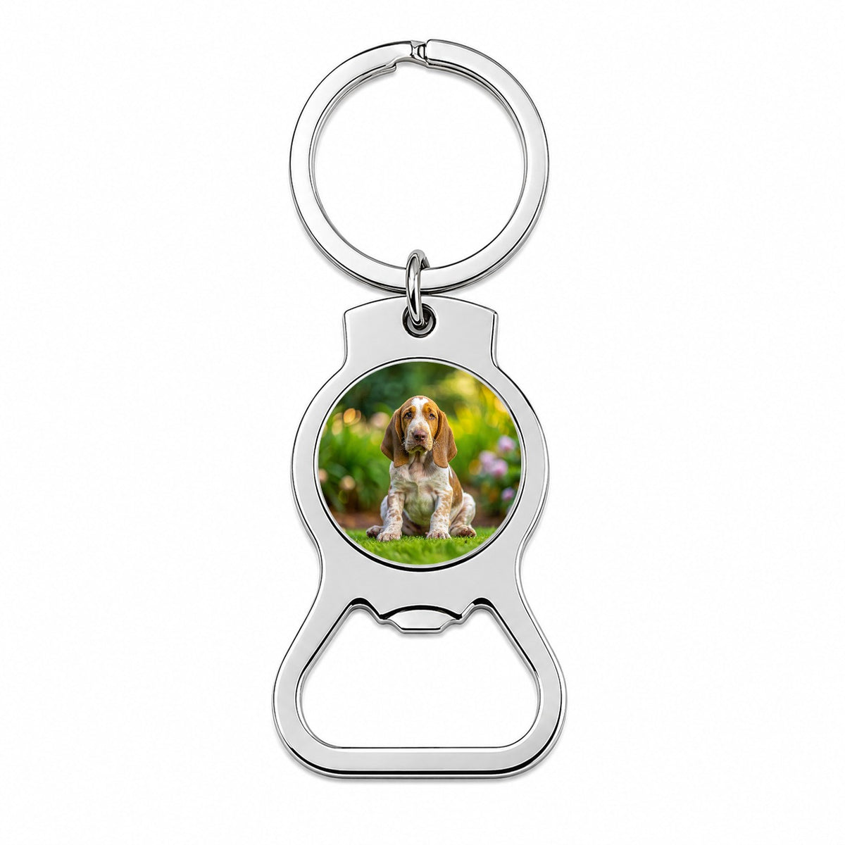 Bracco Italiano Dog Puppy Photo Bottle Opener Keychain