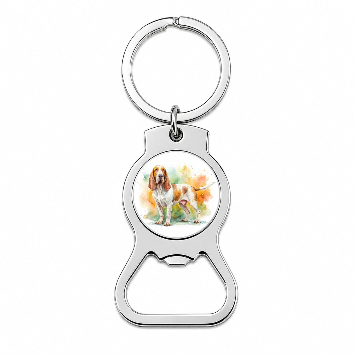 Bracco Italiano Dog Watercolor Style Bottle Opener Keychain