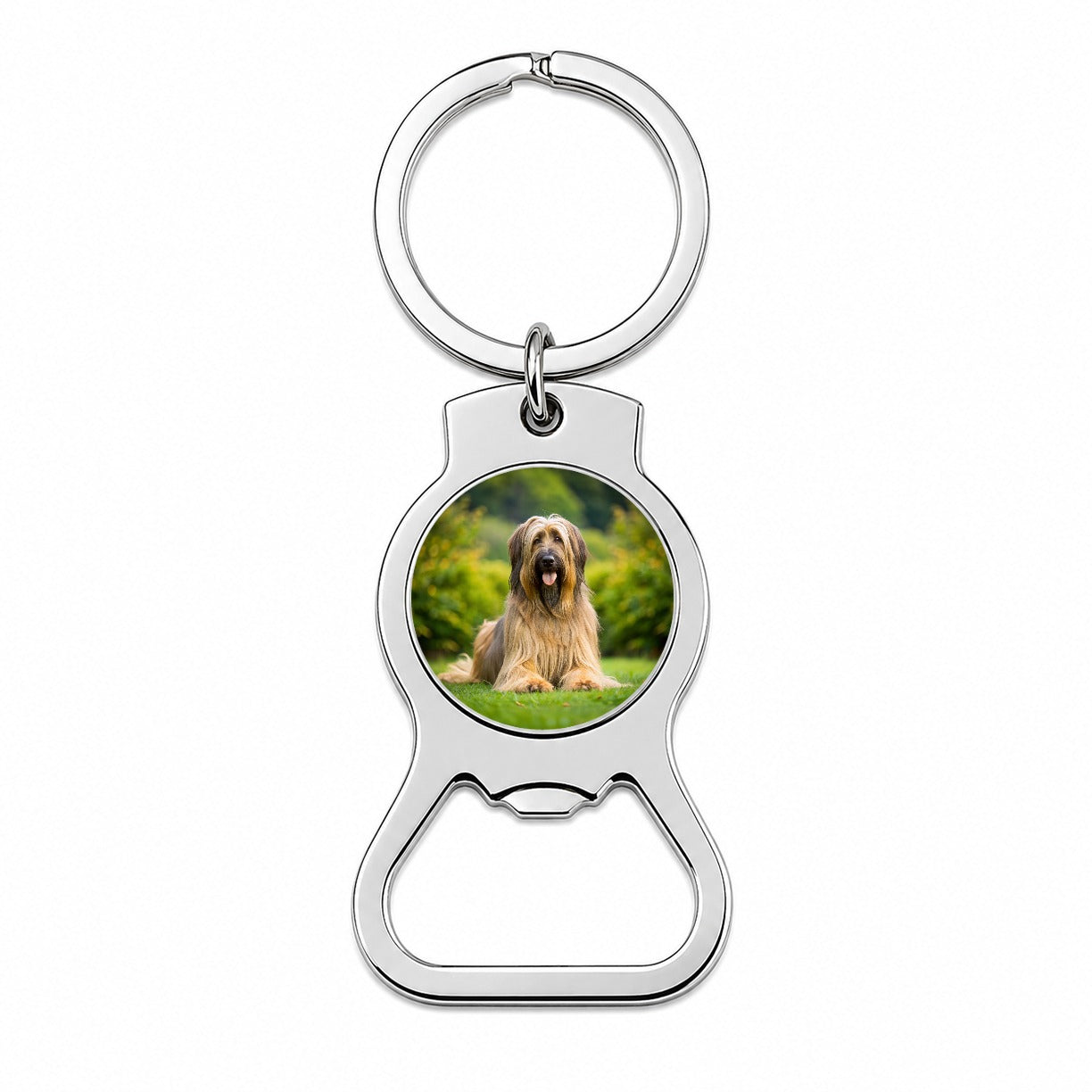 Briard Dog Photo Bottle Opener Keychain
