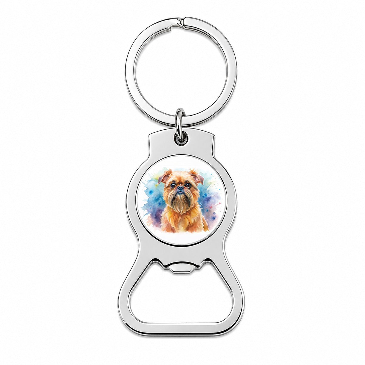 Brussels Griffon Dog Watercolor Style Bottle Opener Keychain