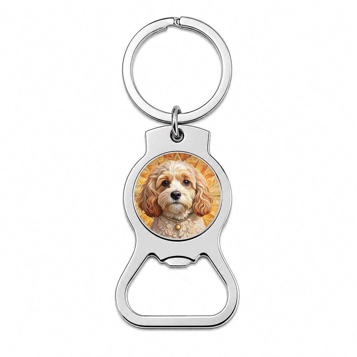 Cavachon Dog Art Nouveau Bottle Opener Keychain