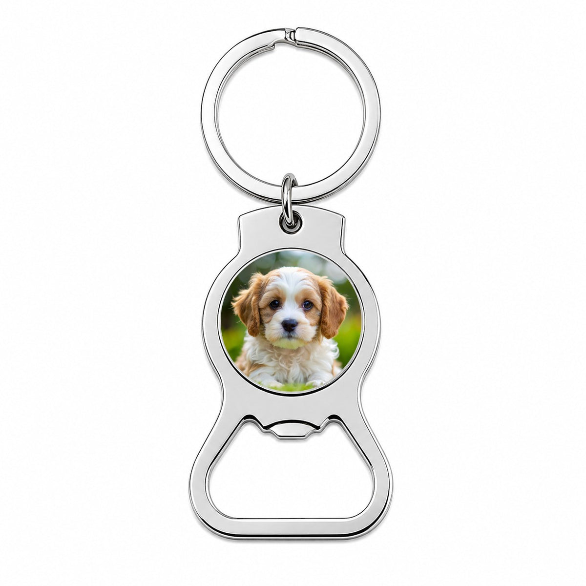 Cavachon Dog Puppy Photo Bottle Opener Keychain