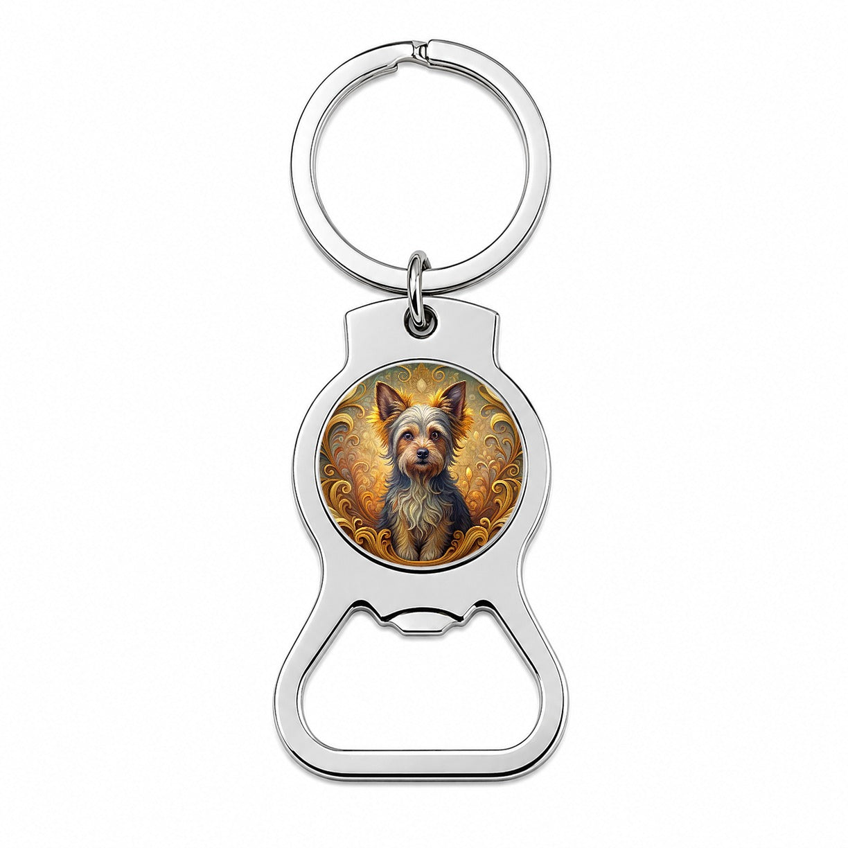 Chorkie Dog Art Nouveau Bottle Opener Keychain
