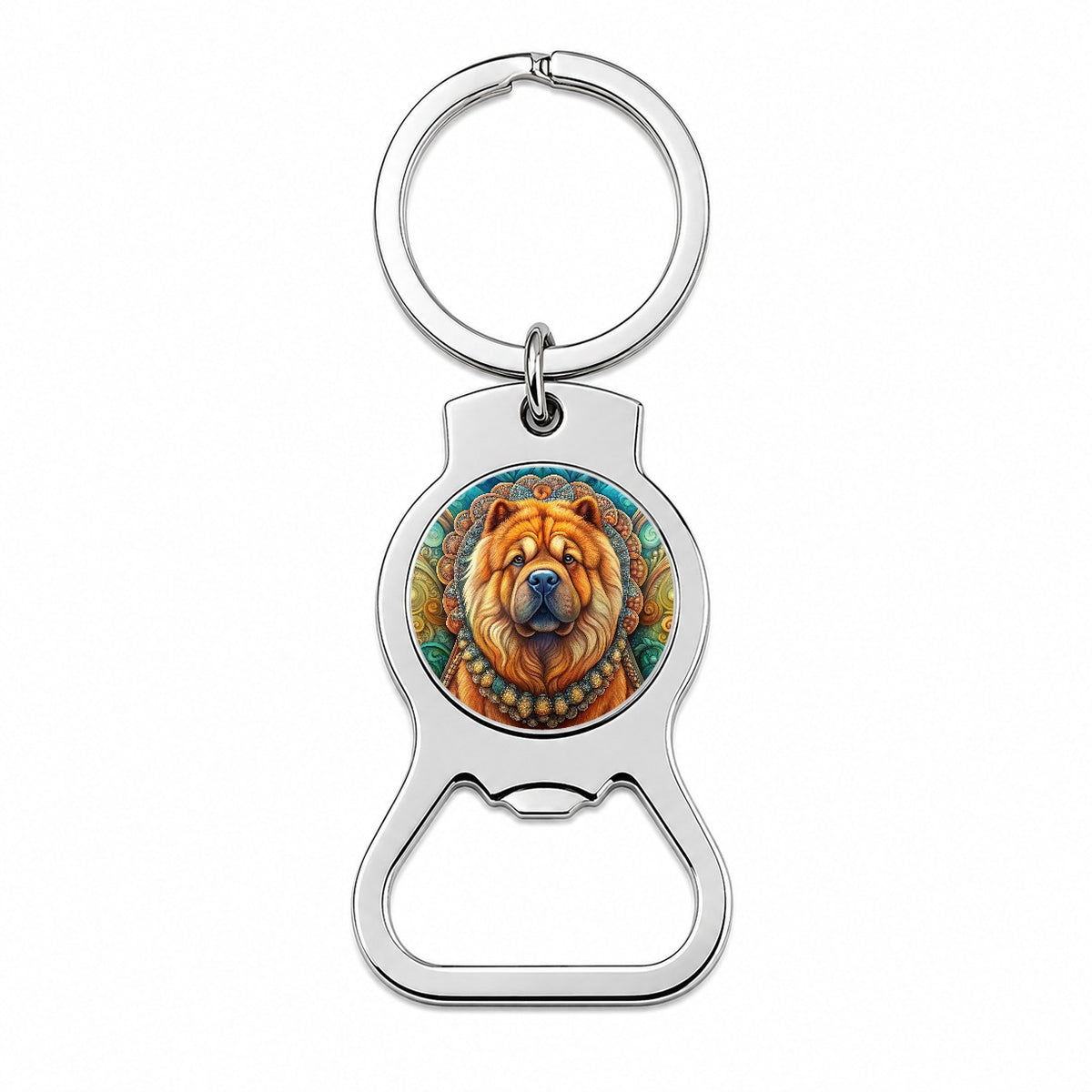 Chow Chow Dog Art Nouveau Bottle Opener Keychain