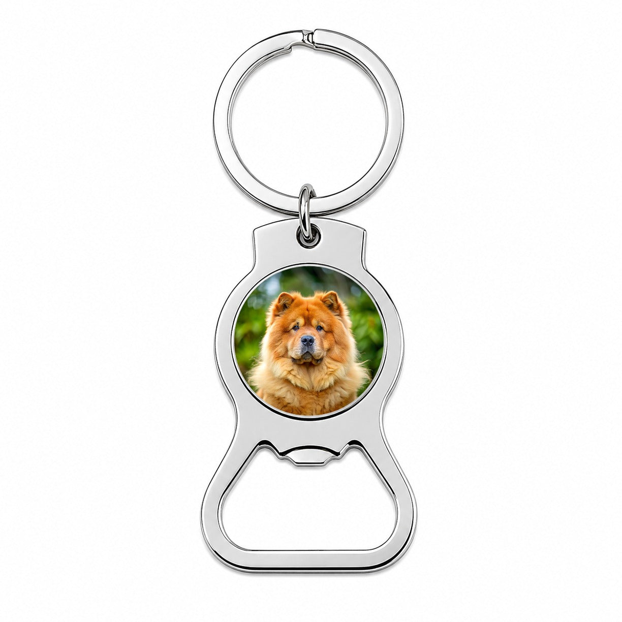 Chow Chow Dog Photo Bottle Opener Keychain