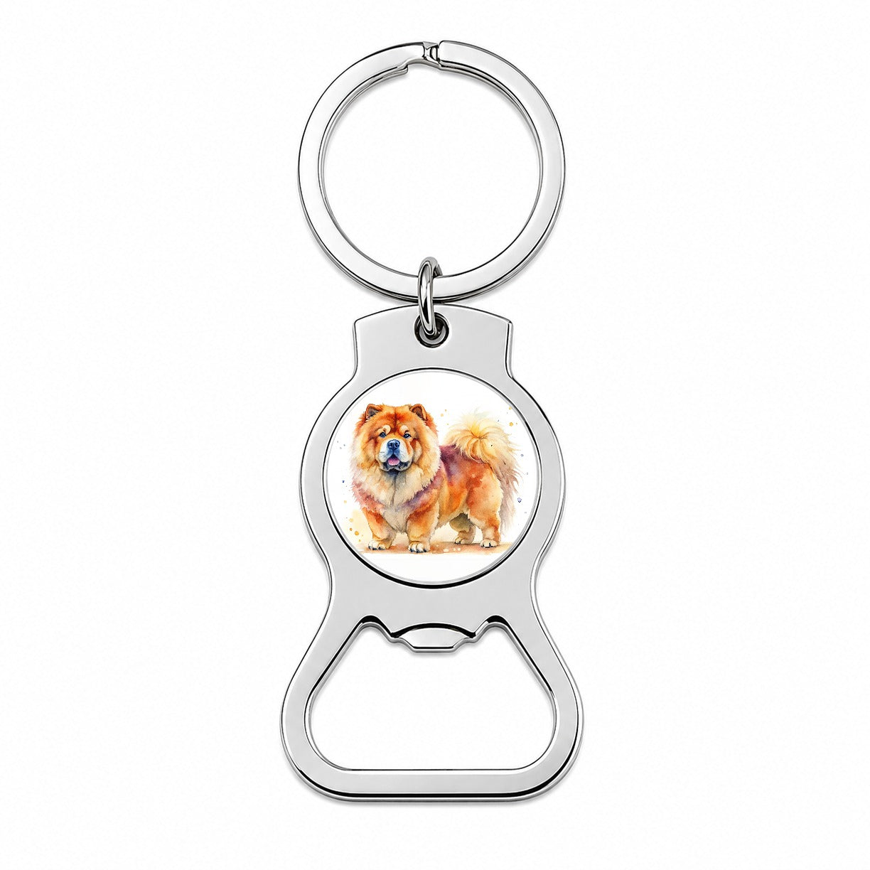 Chow Chow Dog Watercolor Style Bottle Opener Keychain