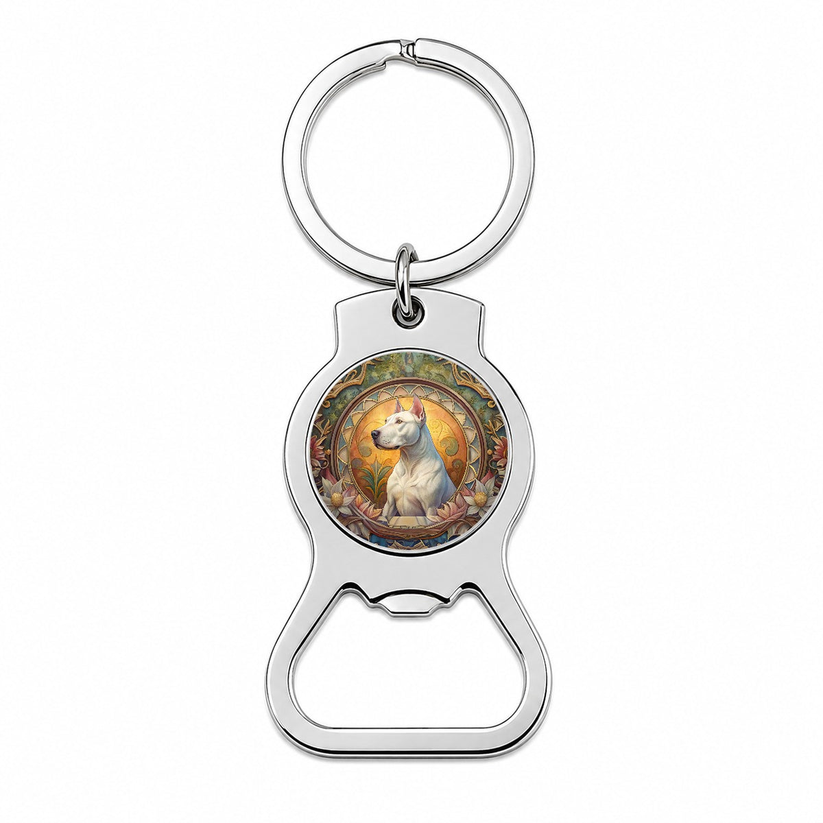 Dogo Argentino Dog Art Nouveau Bottle Opener Keychain