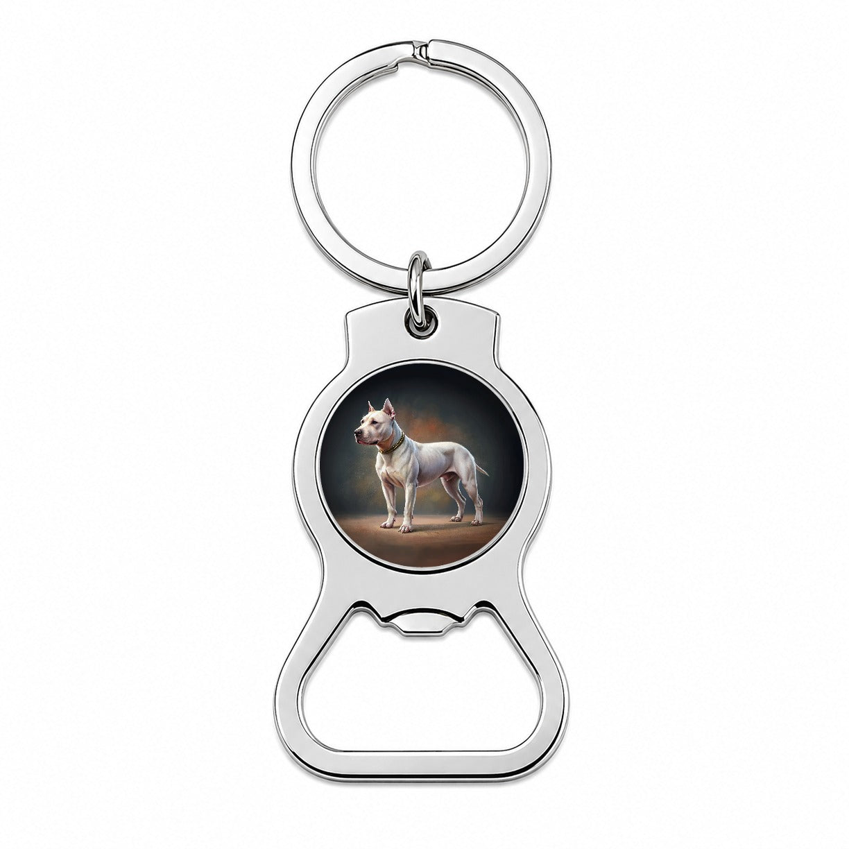 Dogo Argentino Dog Illustration Bottle Opener Keychain