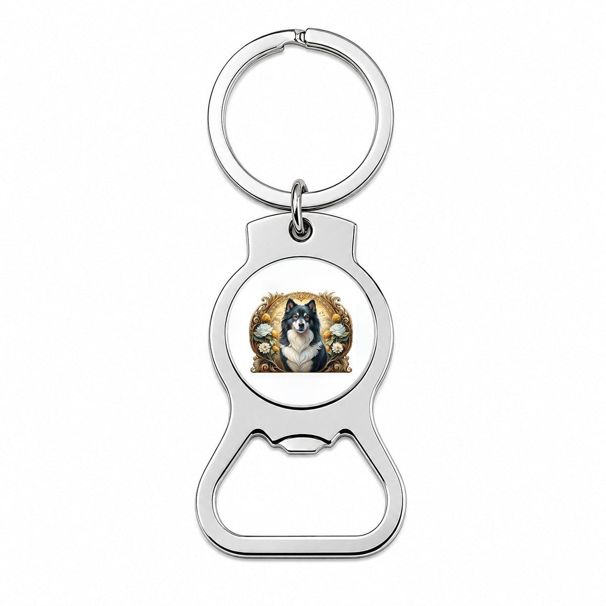 Finnish Lapphund Dog Art Nouveau Bottle Opener Keychain