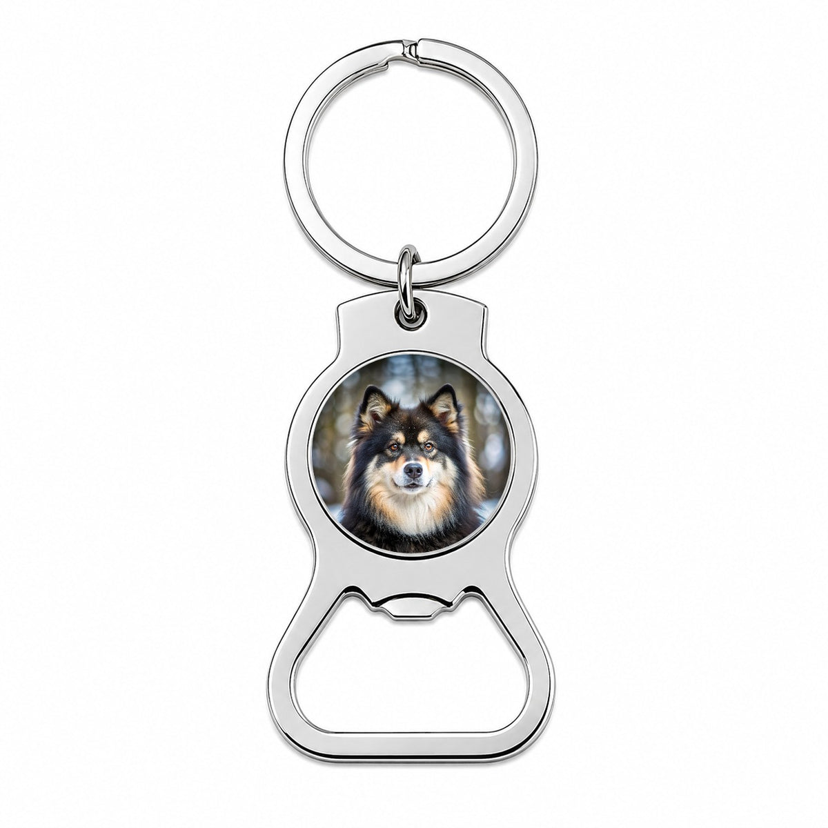 Finnish Lapphund Dog Photo Bottle Opener Keychain