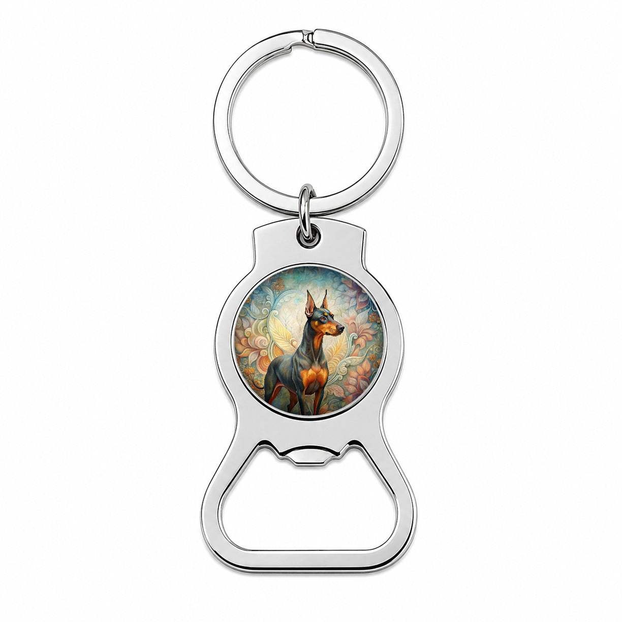 German Pinscher Dog Art Nouveau Bottle Opener Keychain