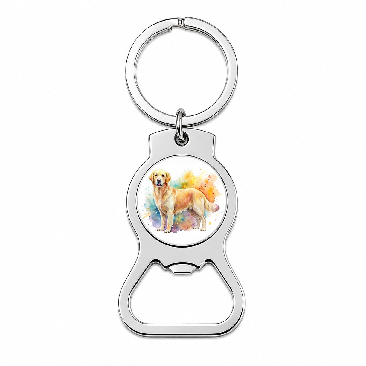 Goldador Dog Watercolor Style Bottle Opener Keychain