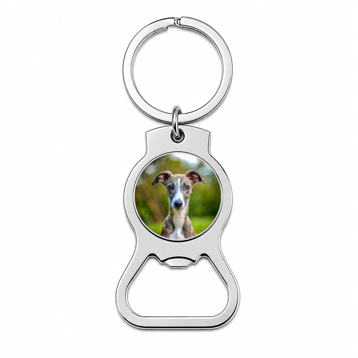 Greyhound Dog Puppy Photo Bottle Opener Keychain