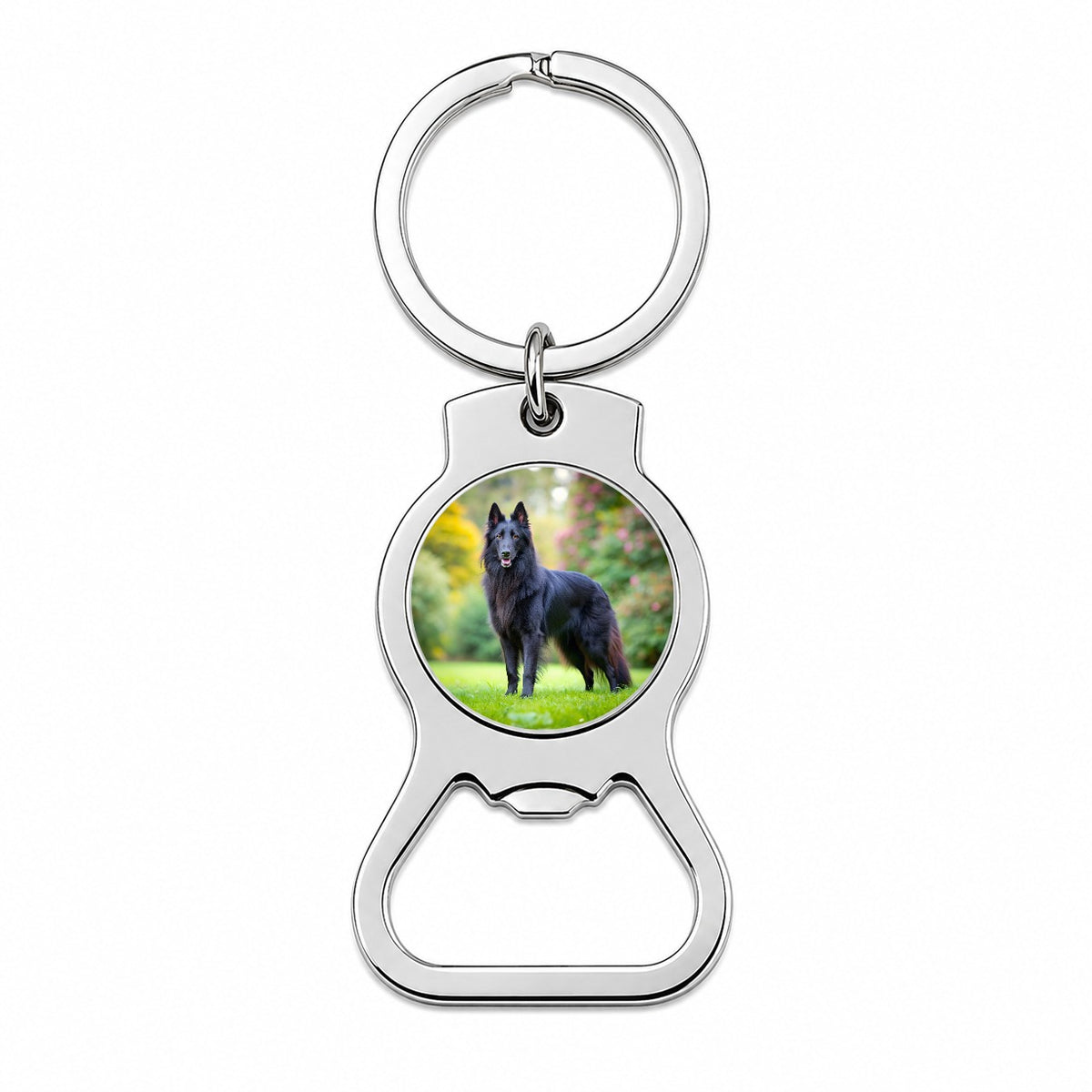 Groenendael Belgian Sheepdog Dog Photo Bottle Opener Keychain