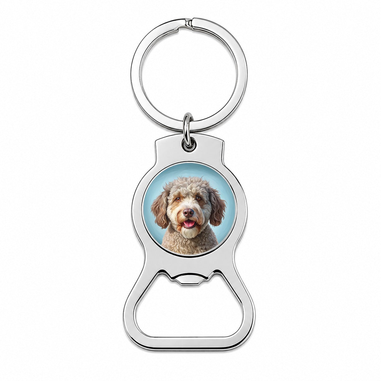Lagotto Romagnolo Dog Illustration Bottle Opener Keychain