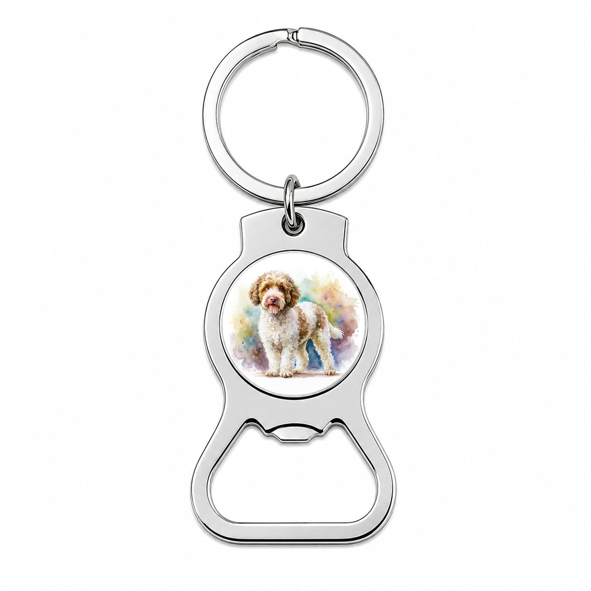 Lagotto Romagnolo Dog Watercolor Style Bottle Opener Keychain