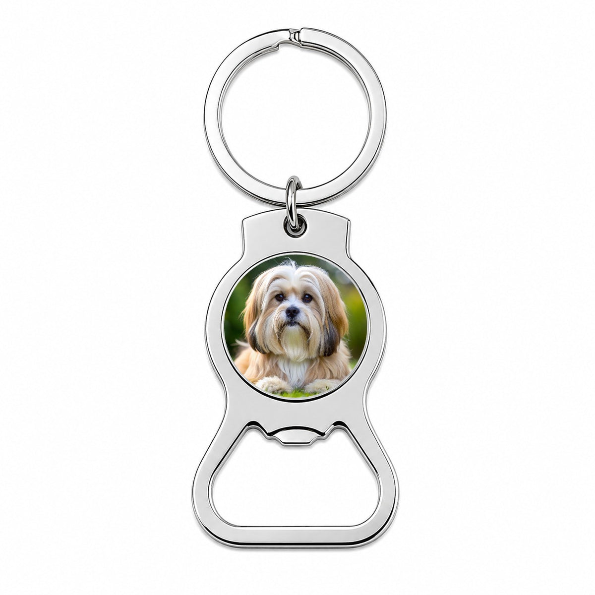 Lhasa Apso Dog Photo Bottle Opener Keychain