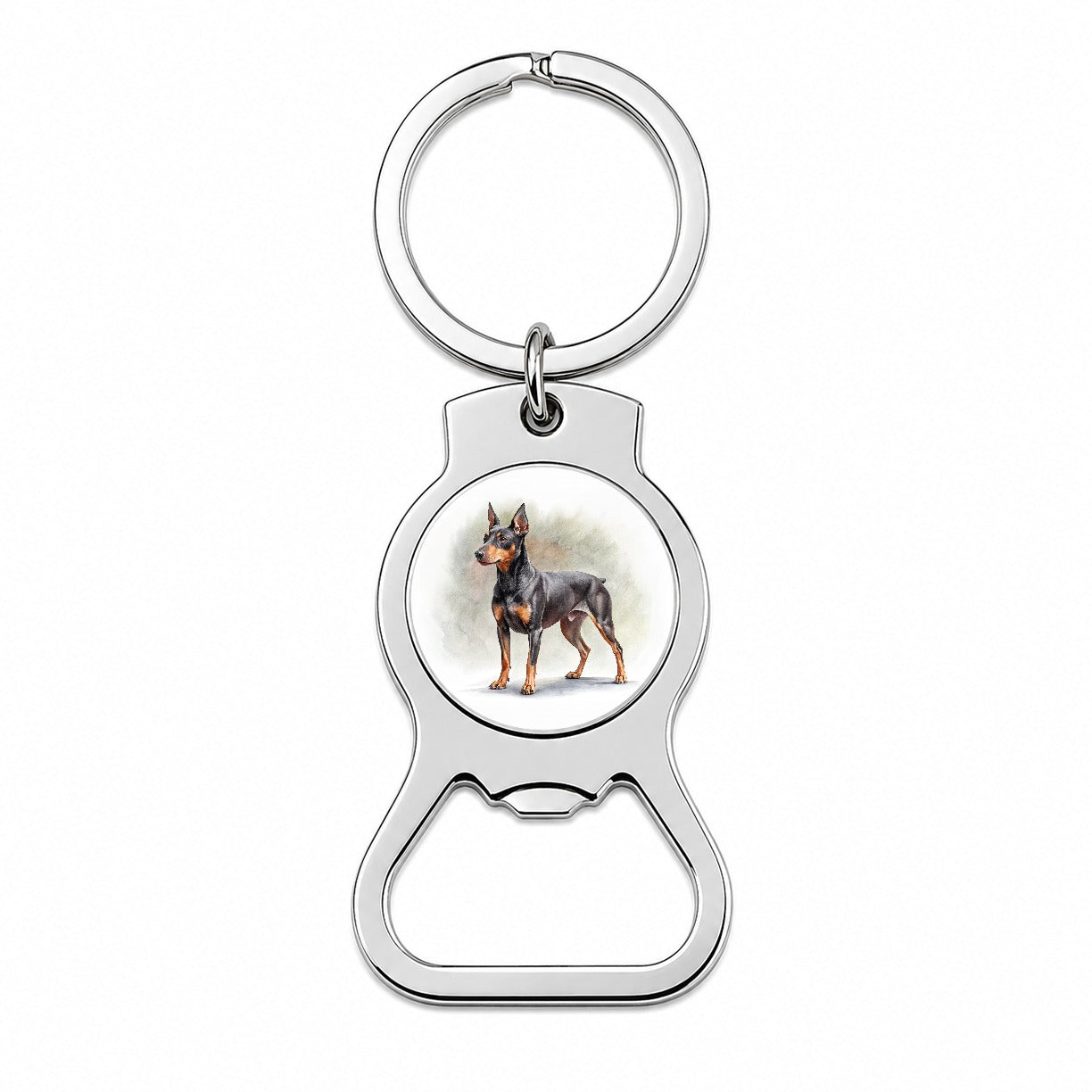 Manchester Terrier Dog Illustration Bottle Opener Keychain