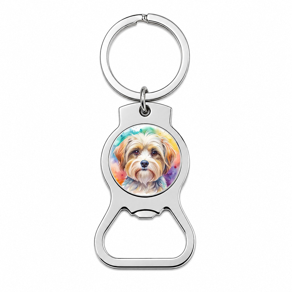 Morkie Dog Watercolor Style Bottle Opener Keychain