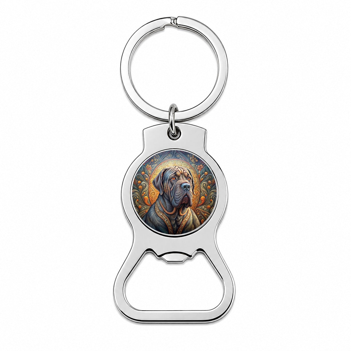 Neapolitan Mastiff Dog Art Nouveau Bottle Opener Keychain