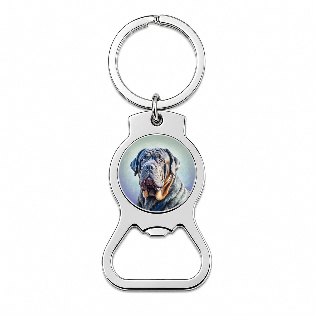 Neapolitan Mastiff Dog Illustration Bottle Opener Keychain