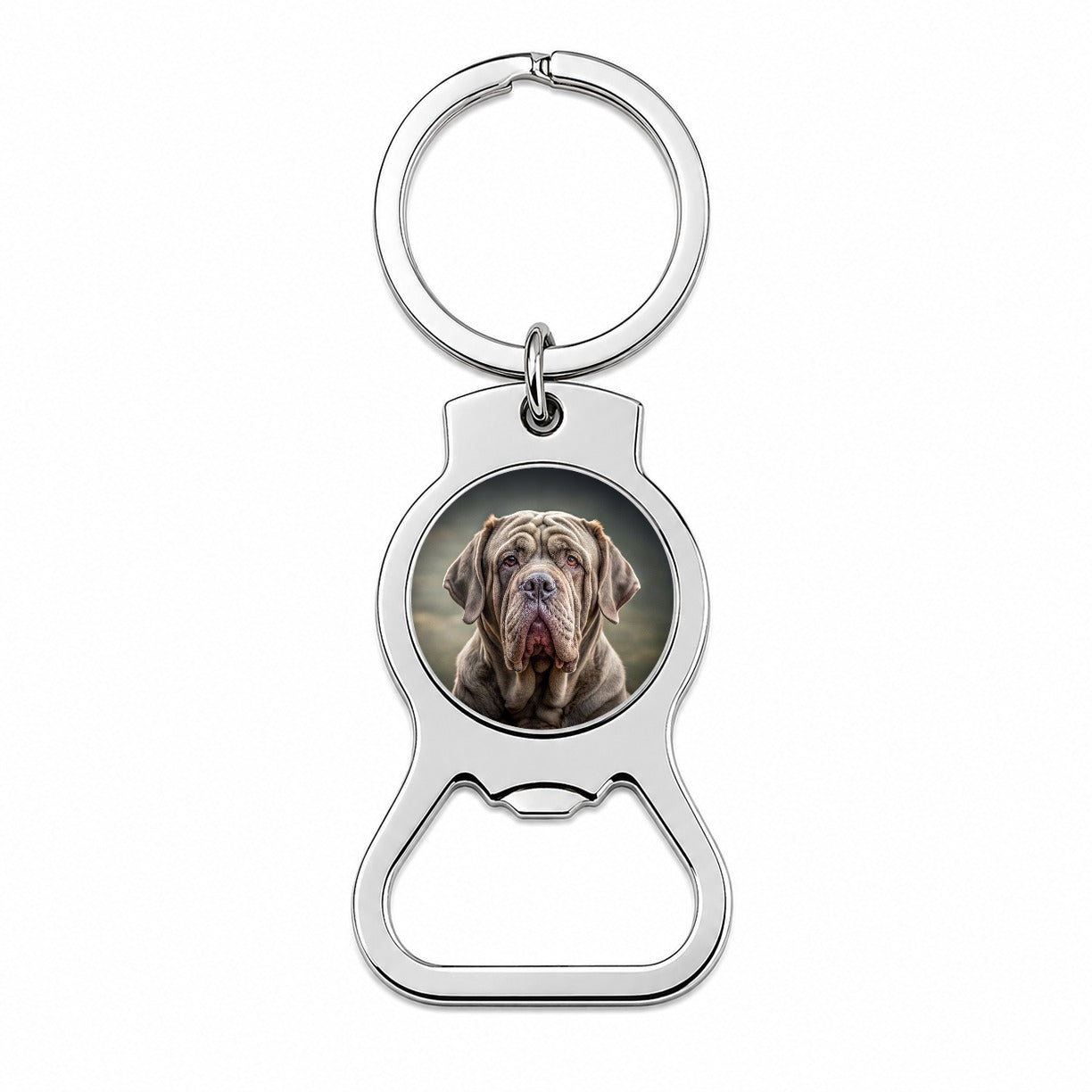 Neapolitan Mastiff Dog Photo Bottle Opener Keychain