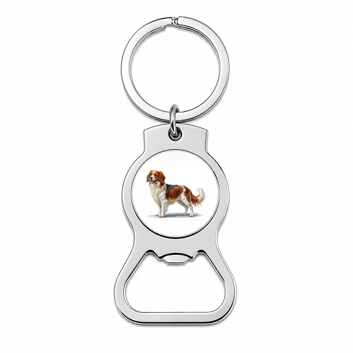Nederlandse Kooikerhondje Dog Illustration Bottle Opener Keychain