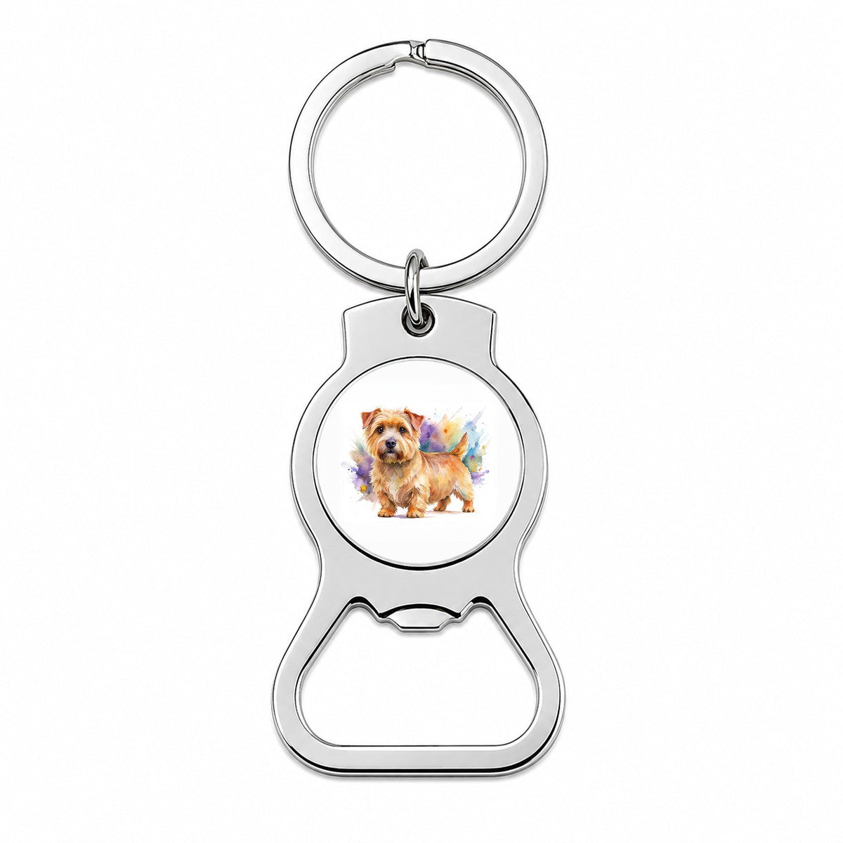 Norfolk Terrier Dog Watercolor Style Bottle Opener Keychain