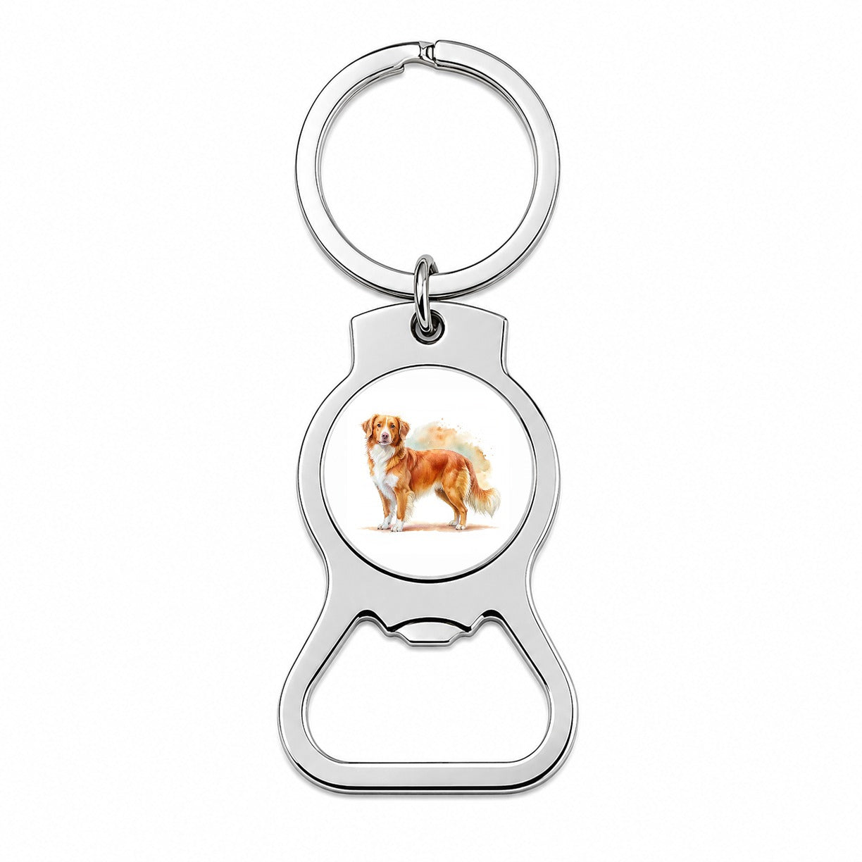 Nova Scotia Duck Tolling Retriever Dog Watercolor Style Bottle Opener Keychain