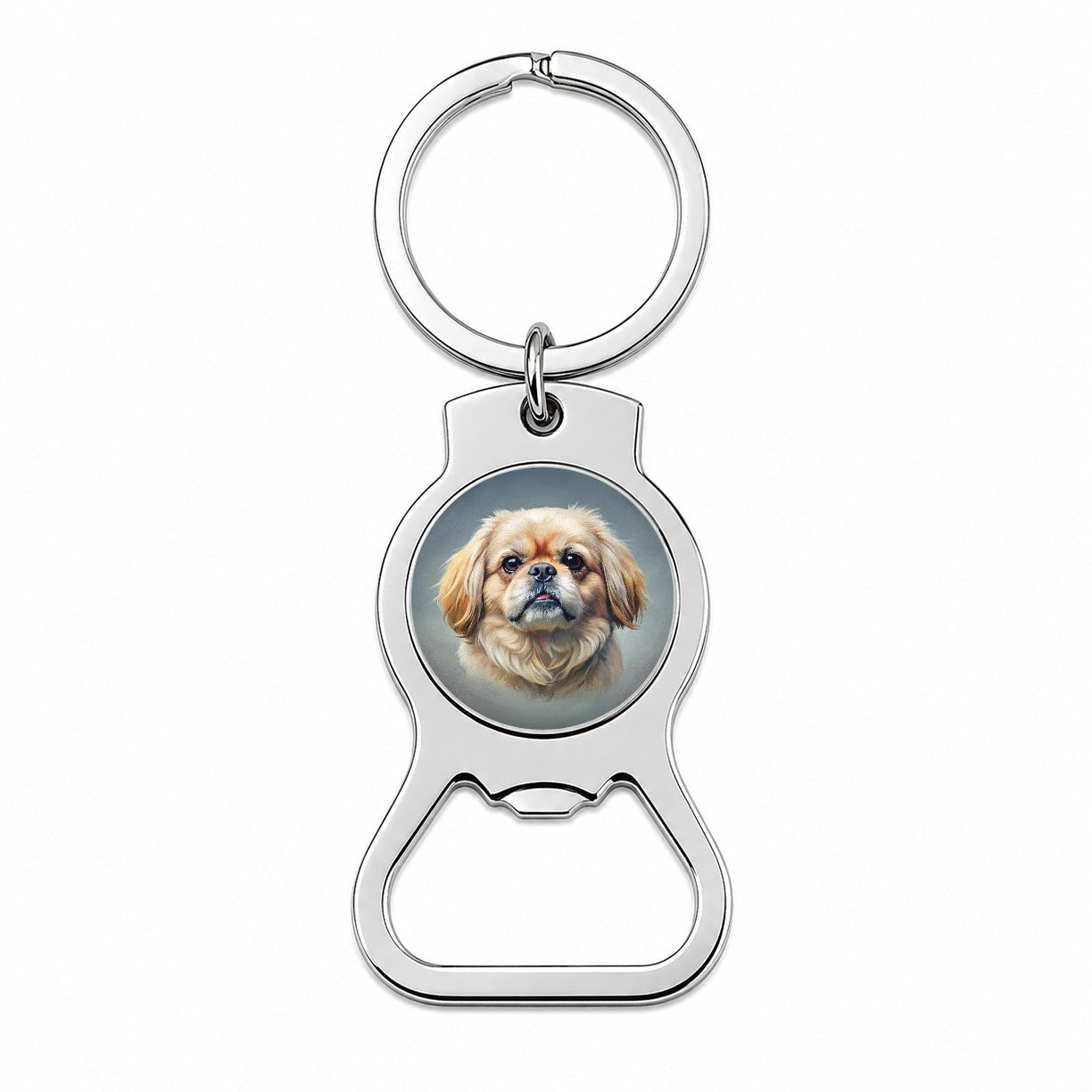 Pekingese Dog Illustration Bottle Opener Keychain