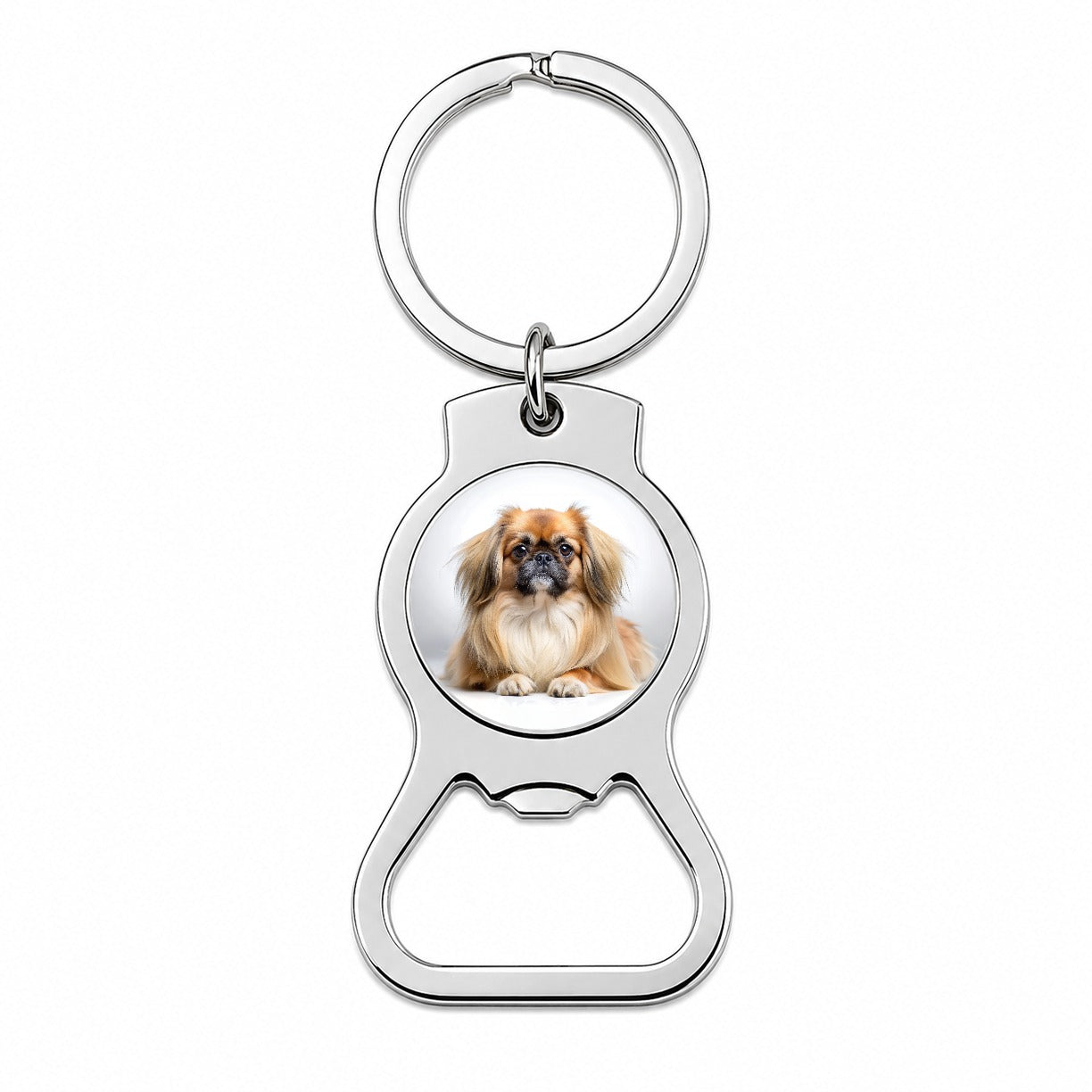 Pekingese Dog Photo Bottle Opener Keychain