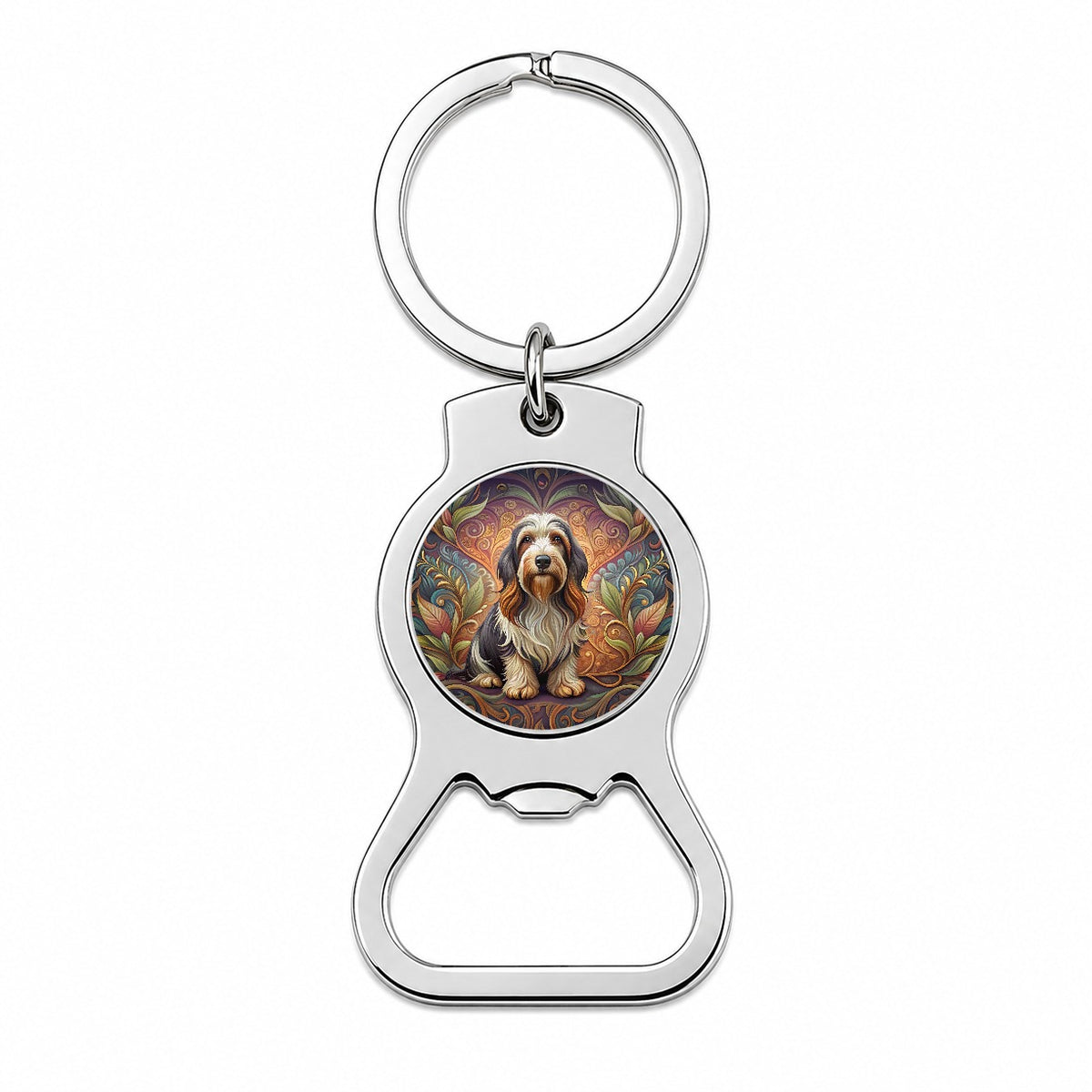 Petit Basset Griffon Vendeen Dog Art Nouveau Bottle Opener Keychain